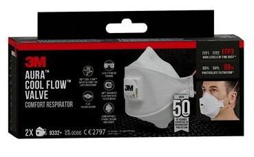 [1042874] STOFMASKER 9332+ FFP3 (2ST)